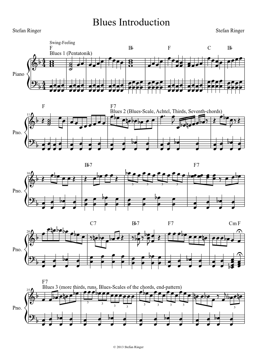 Blues Introduction Sheet music for Piano (Solo) | Musescore.com