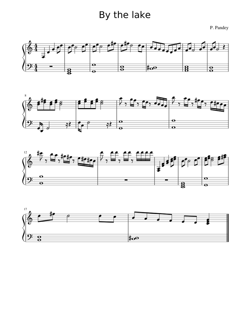 By the lake Sheet music for Piano (Solo) | Musescore.com