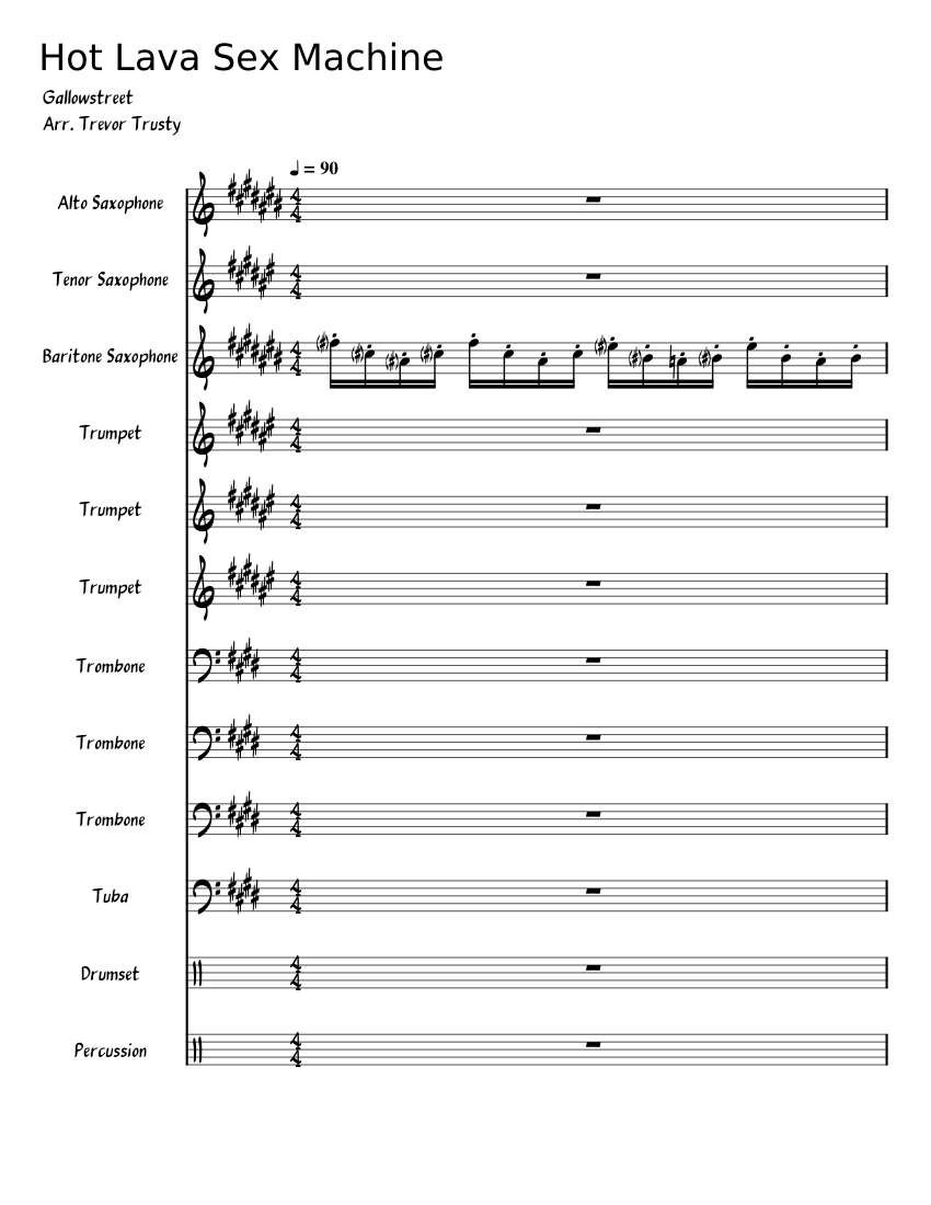 Hot Lava Sex Machine Sheet music for Trombone Tuba Saxophone  