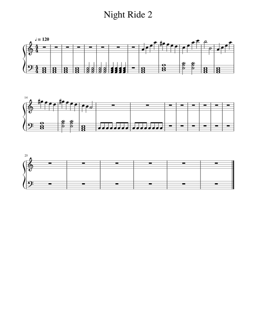 Night_Ride_2 Sheet music for Piano (Solo) | Musescore.com