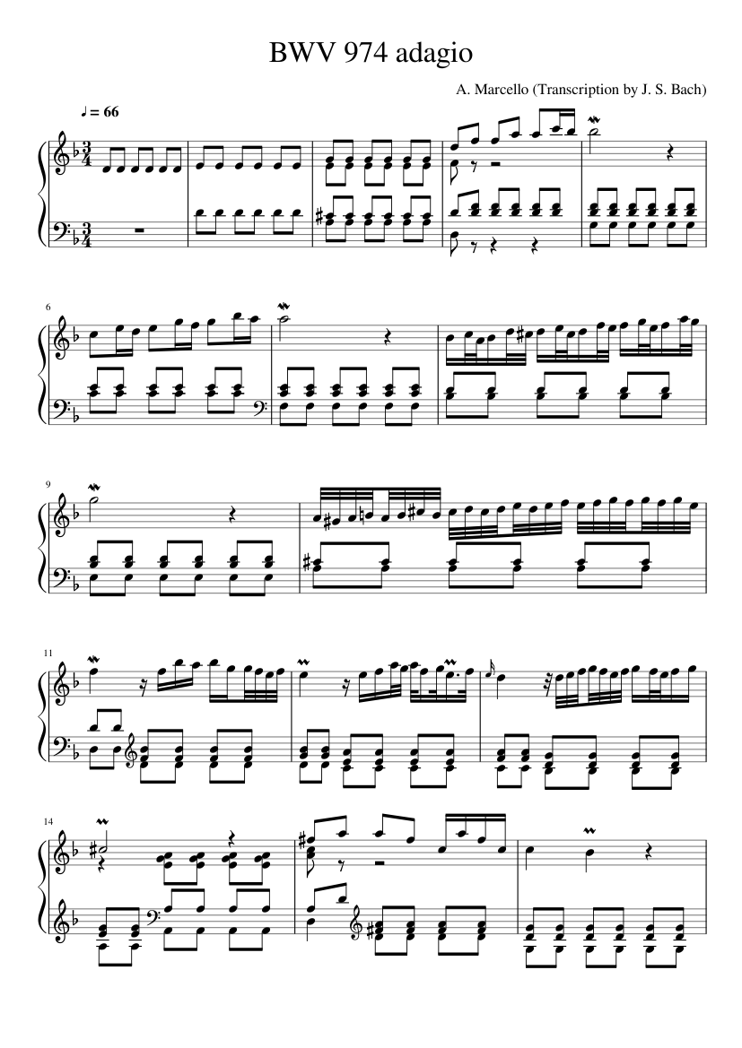 bwv 974 - adagio in d minor