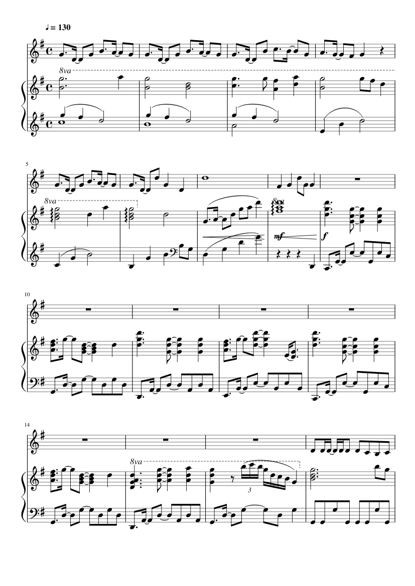 世界は恋に落ちている ピアノバージョン Sheet Music For Piano Soprano Mixed Trio Musescore Com