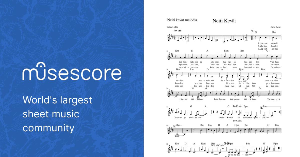 Neiti Kevät Sheet music for Piano (Solo) | Musescore.com