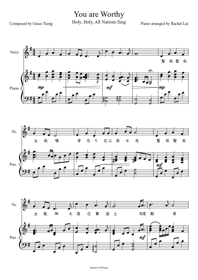 You Are Worthy Sheet Music For Piano Voice Other Piano Voice Download And Print In Pdf Or Midi Free Sheet Music With Lyrics Musescore Com