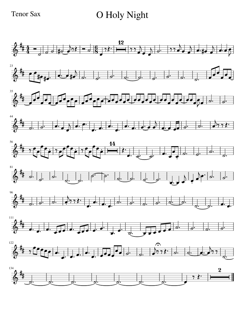 O Holy Night Tenor Sax Sheet music for Piano (Solo)