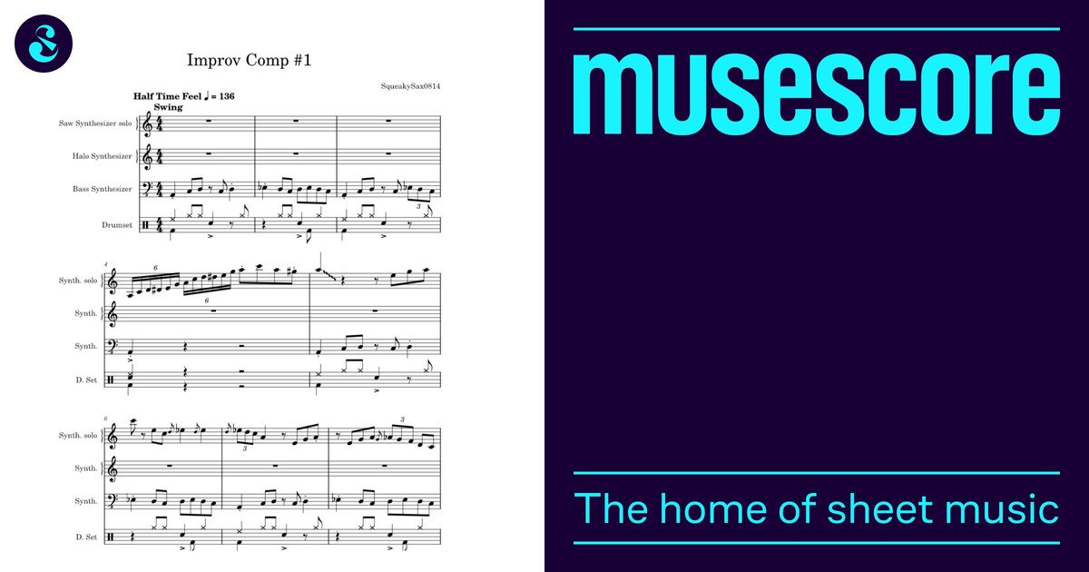 Comp1 Music Improv_Comp_#1 Sheet music for Bass guitar, Drum group, Synthesizer ...