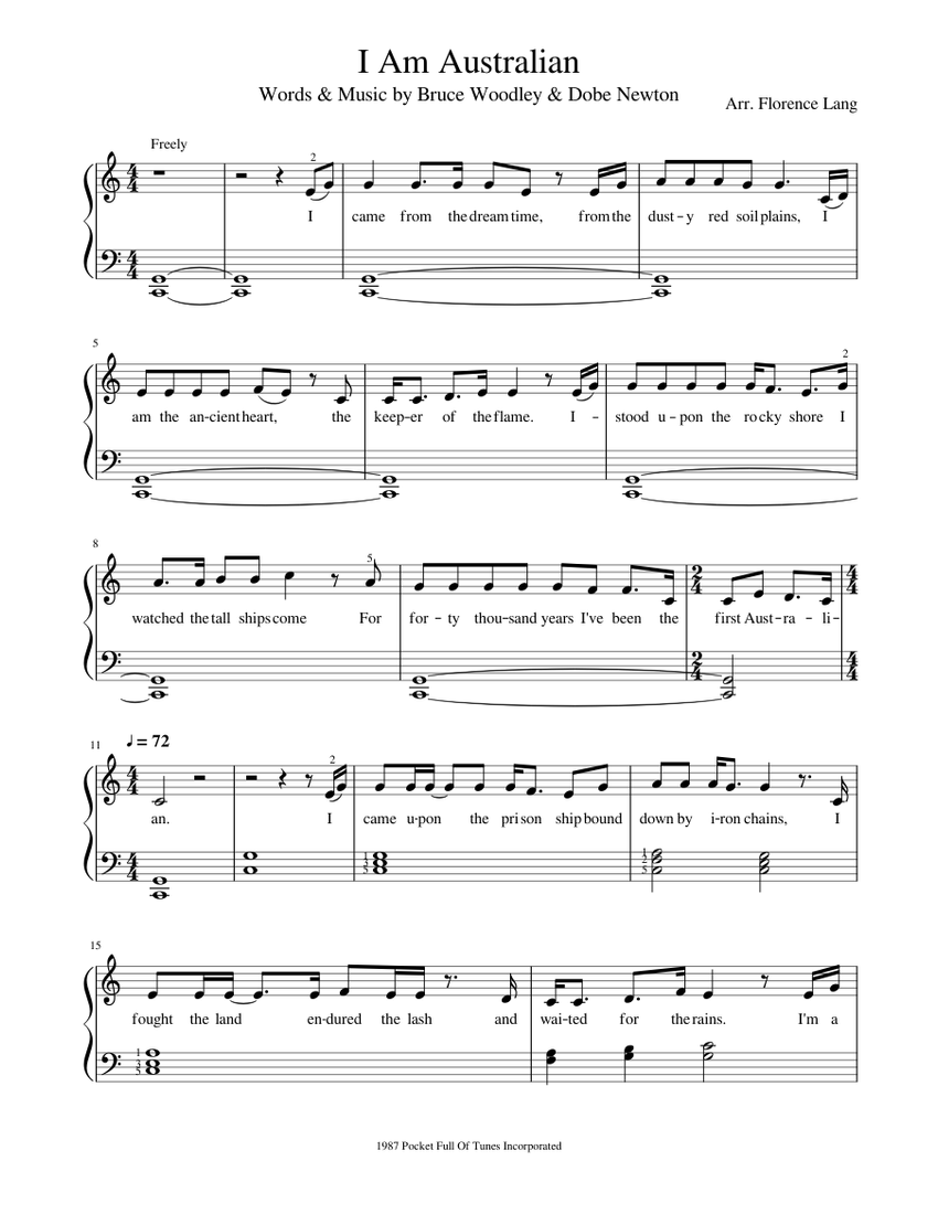 I Australian (The Sheet music Piano (Solo) | Musescore.com