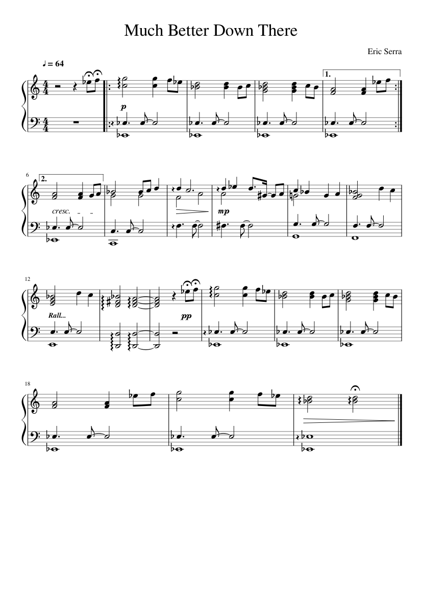 Eric Serra - Much Better Down There (The Big Blue) Sheet music for Piano  (Solo) | Musescore.com