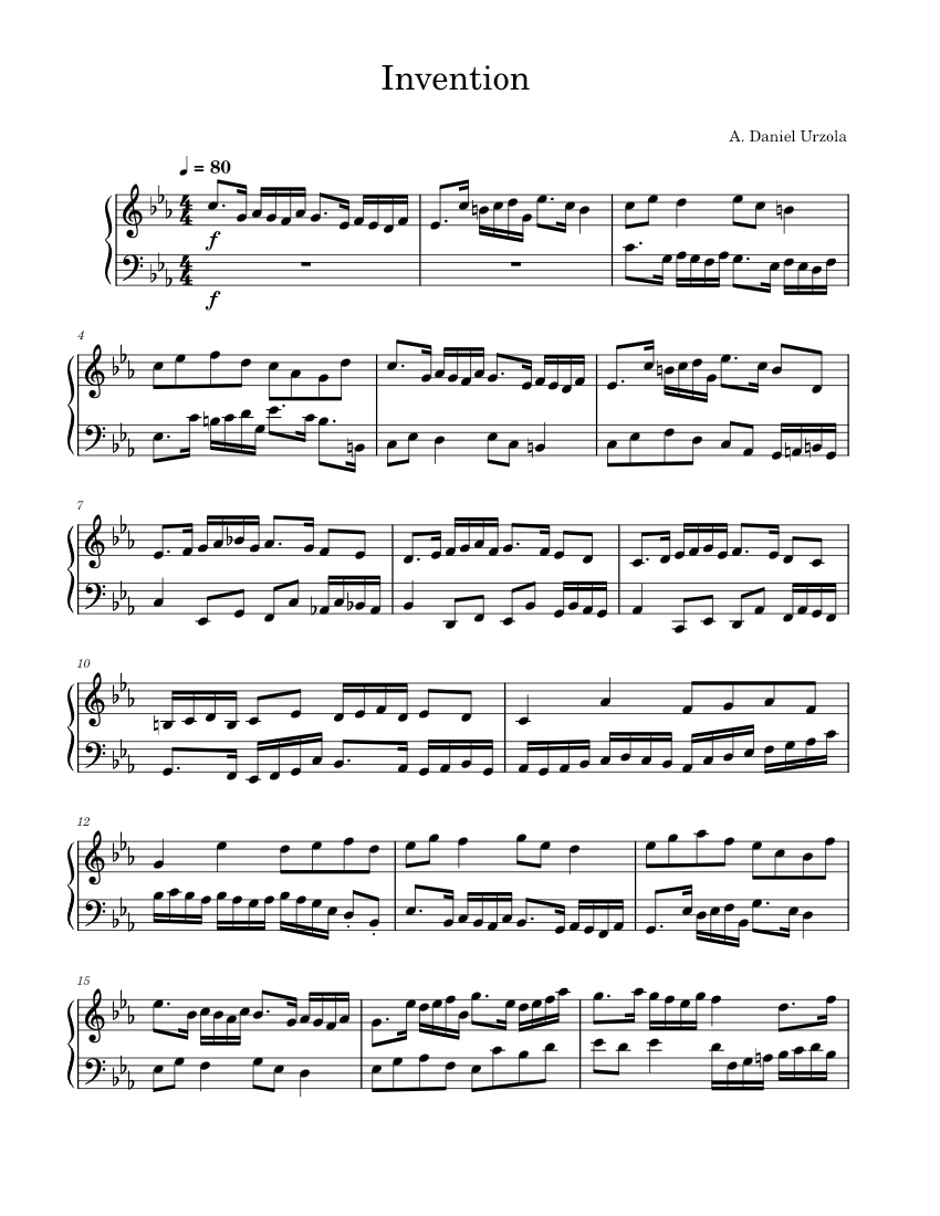 Invention Sheet music for Piano (Solo) | Musescore.com