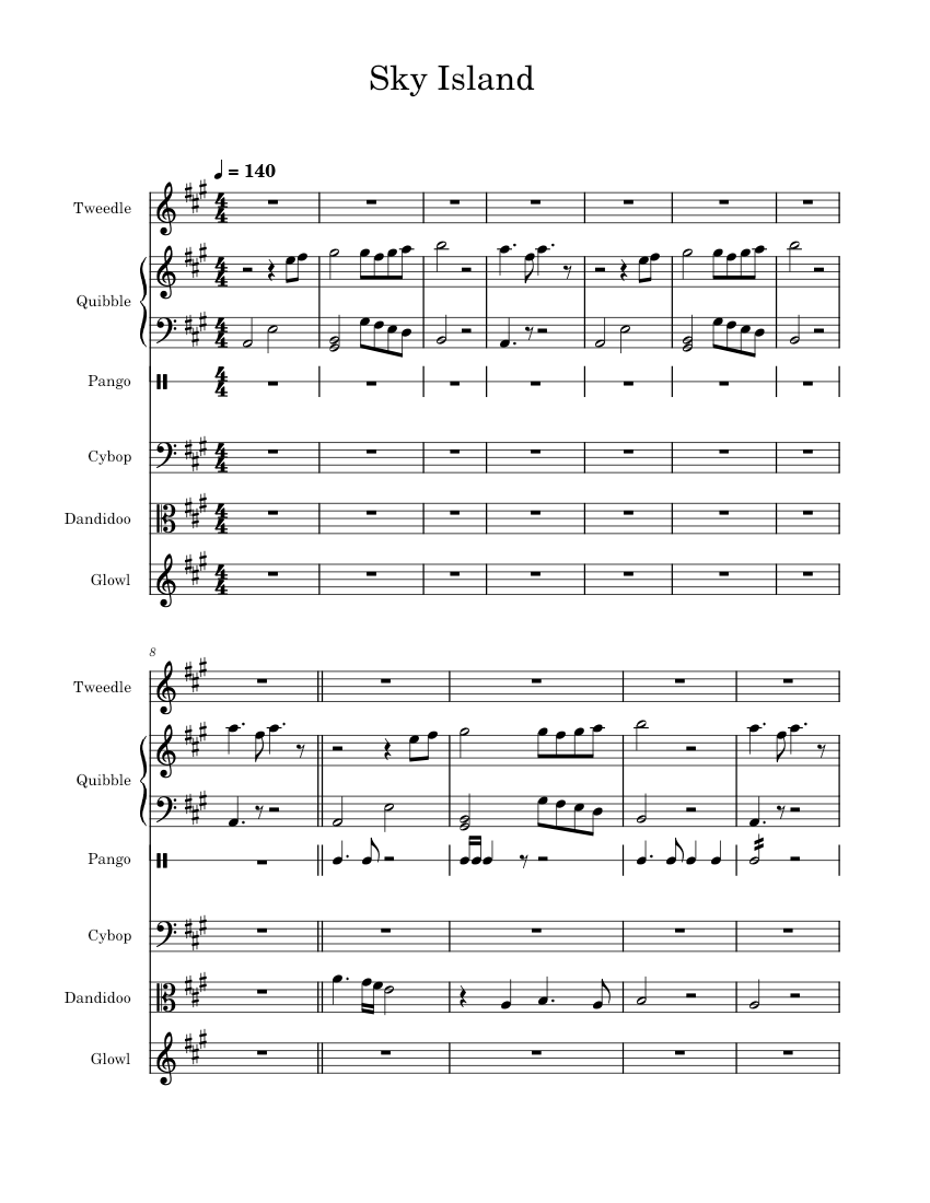 Sky_Island Sheet music for Piano, Flute, Contrabass, Violin & more ...