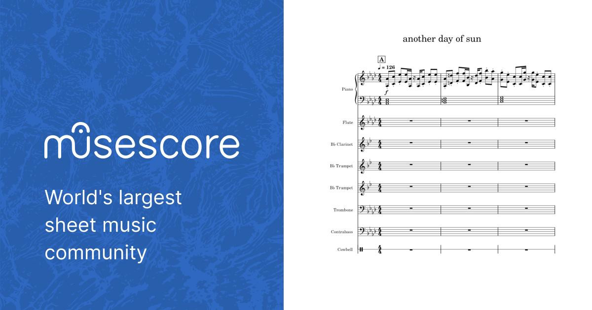 Another_Day_of_Sun Sheet music for Piano, Trombone, Flute, Drum group &  more instruments (Mixed Ensemble) | Musescore.com