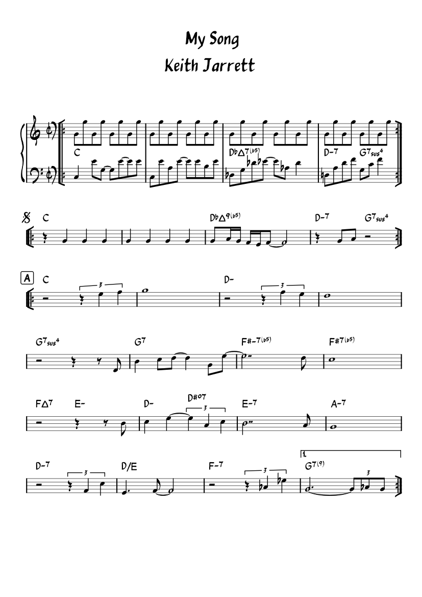 My Song Sheet Music with Chords for Piano (Solo) easy | MuseScore.com