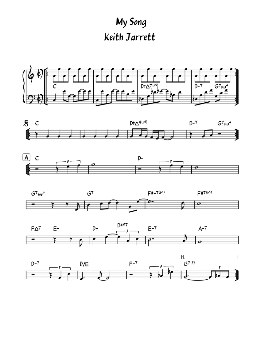 My Song Sheet music for Piano (Solo) Easy | Musescore.com