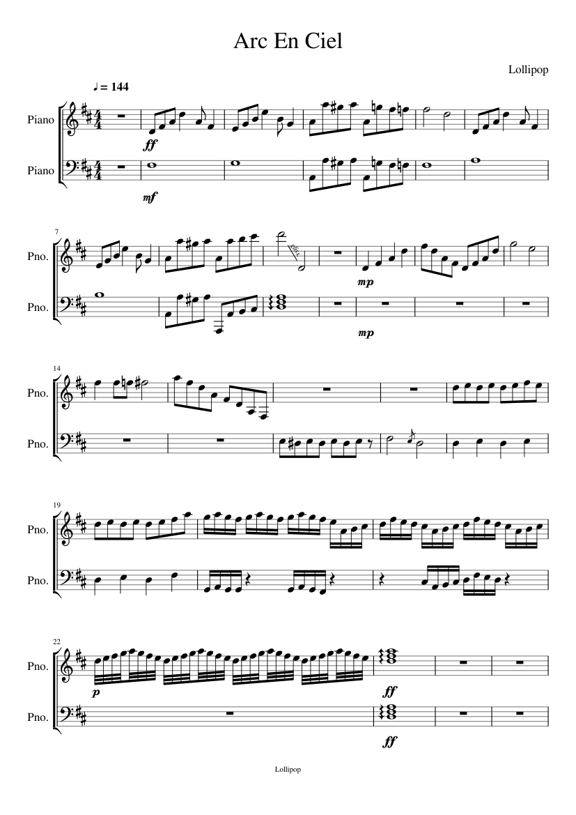 Arc En Ciel Sheet music for Piano (Piano Duo) | Musescore.com