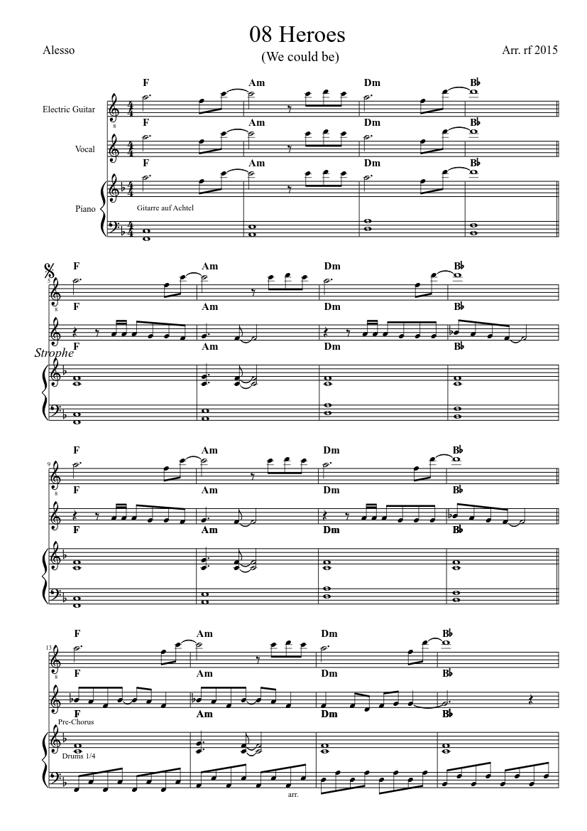 Heroes we could be Sheet music for Piano (Solo) | Musescore.com