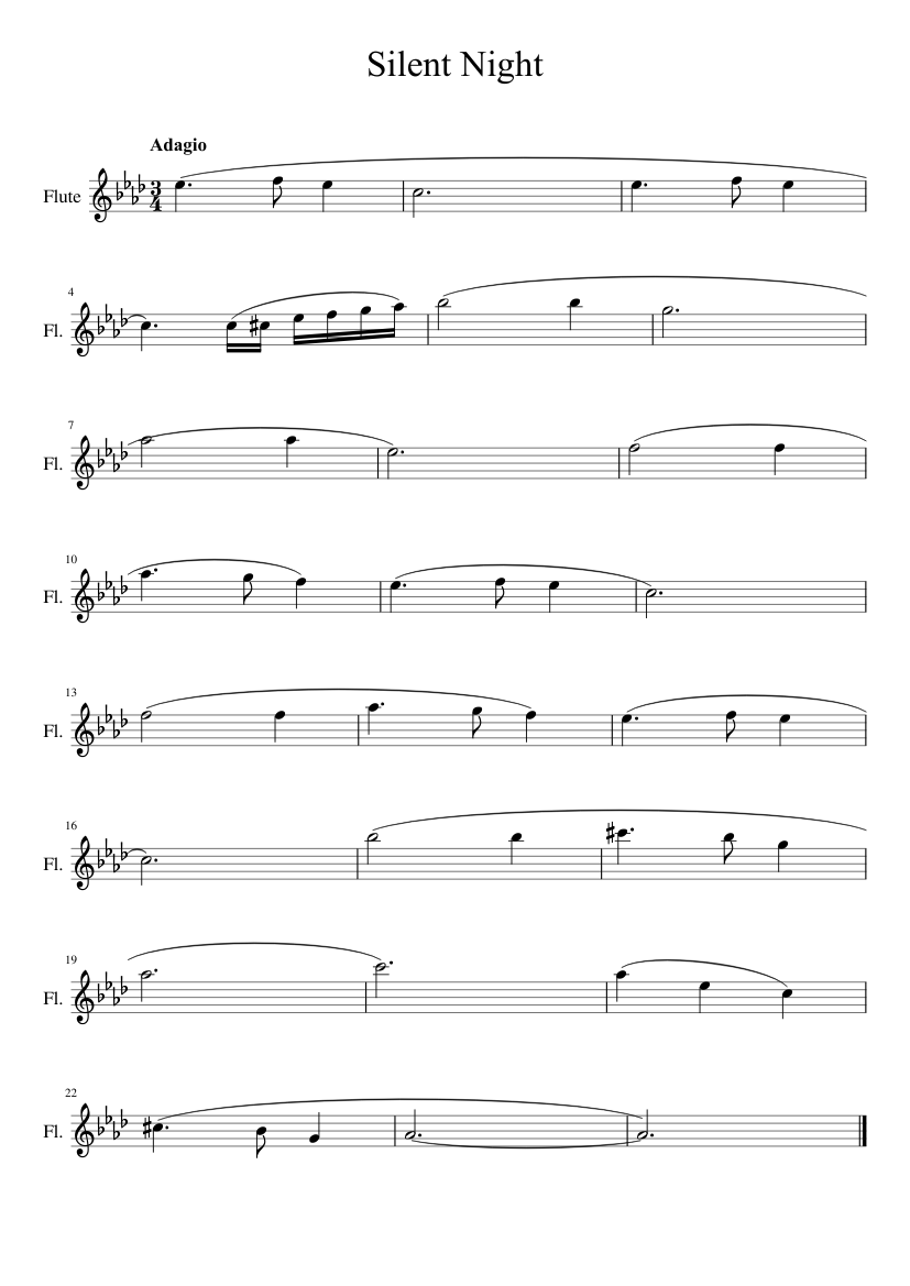 Silent Night - Solo Flute Sheet music for Flute (Solo) | Musescore.com