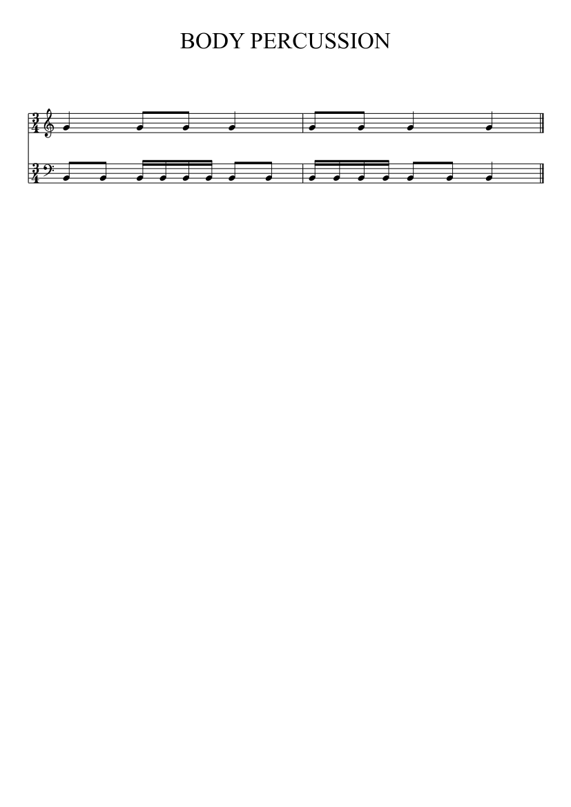 BODY PERCUSSION A Sheet music for Soprano, Baritone (Choral)