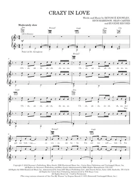 Beyoncé - Crazy in love (50 shades of grey ver.) Sheet music for Piano,  Violin (Solo)