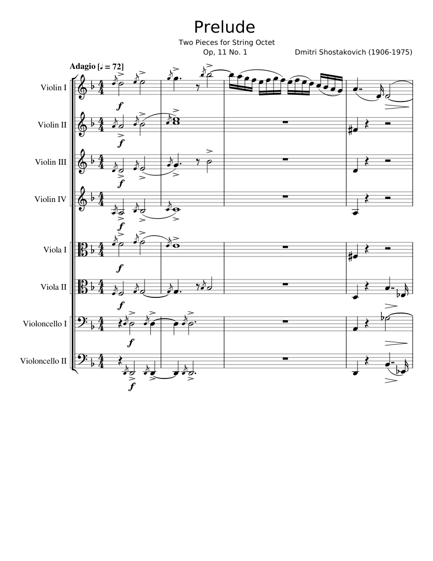 Two Pieces for String Octet: Prelude