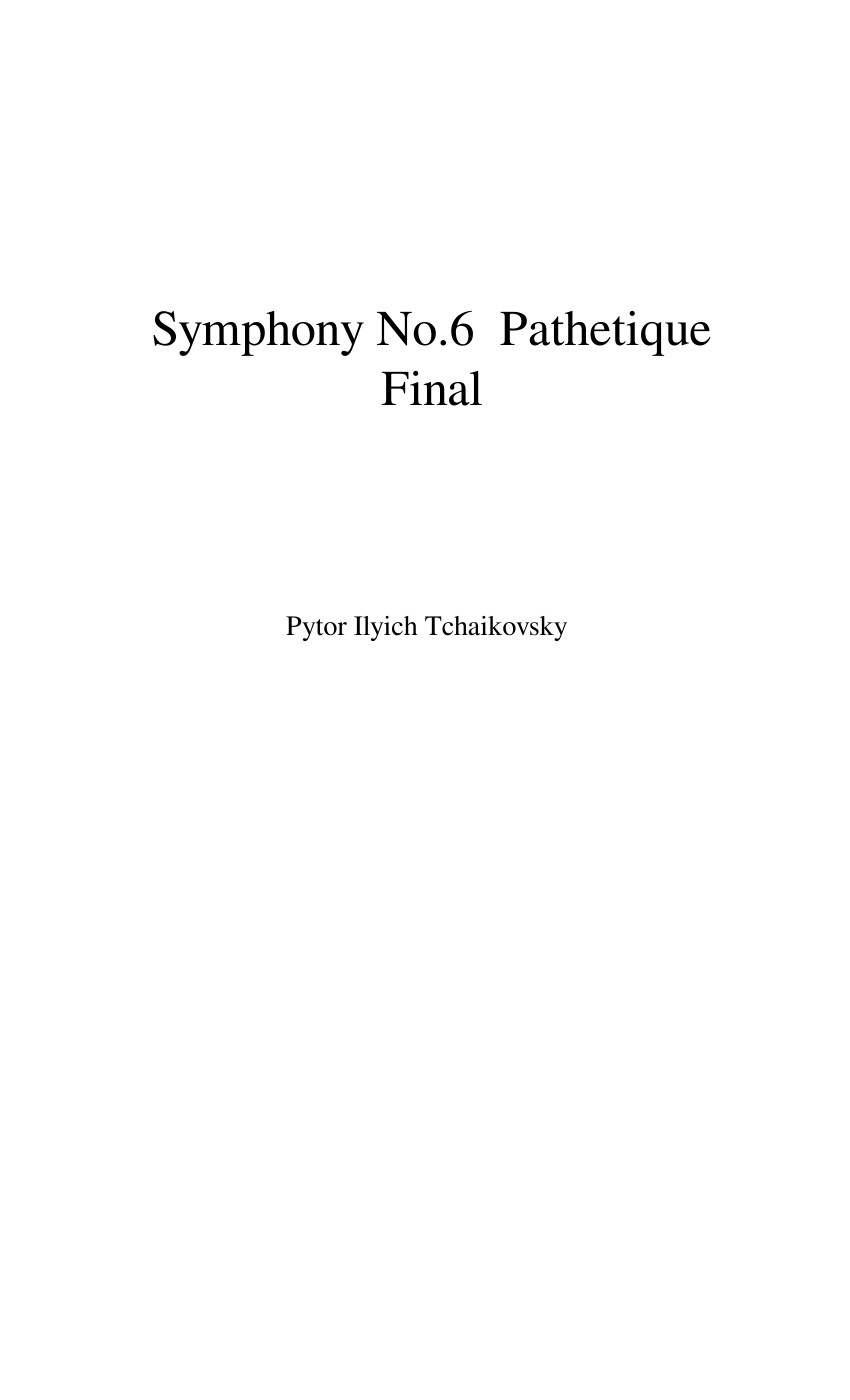 Symphony No.6 Op.74