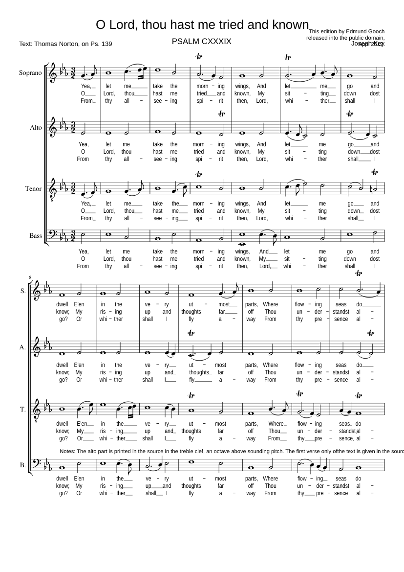 O Lord thou hast me tried and known