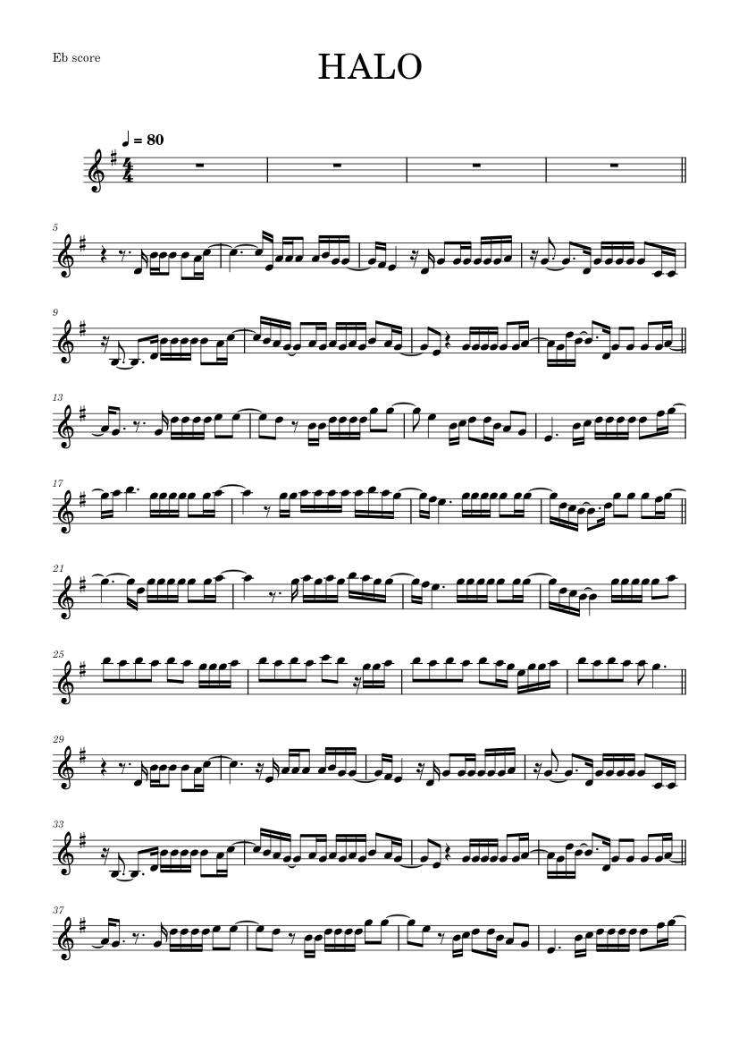 HALO (Alto Sax & Piano) Sheet music for Saxophone alto (Solo