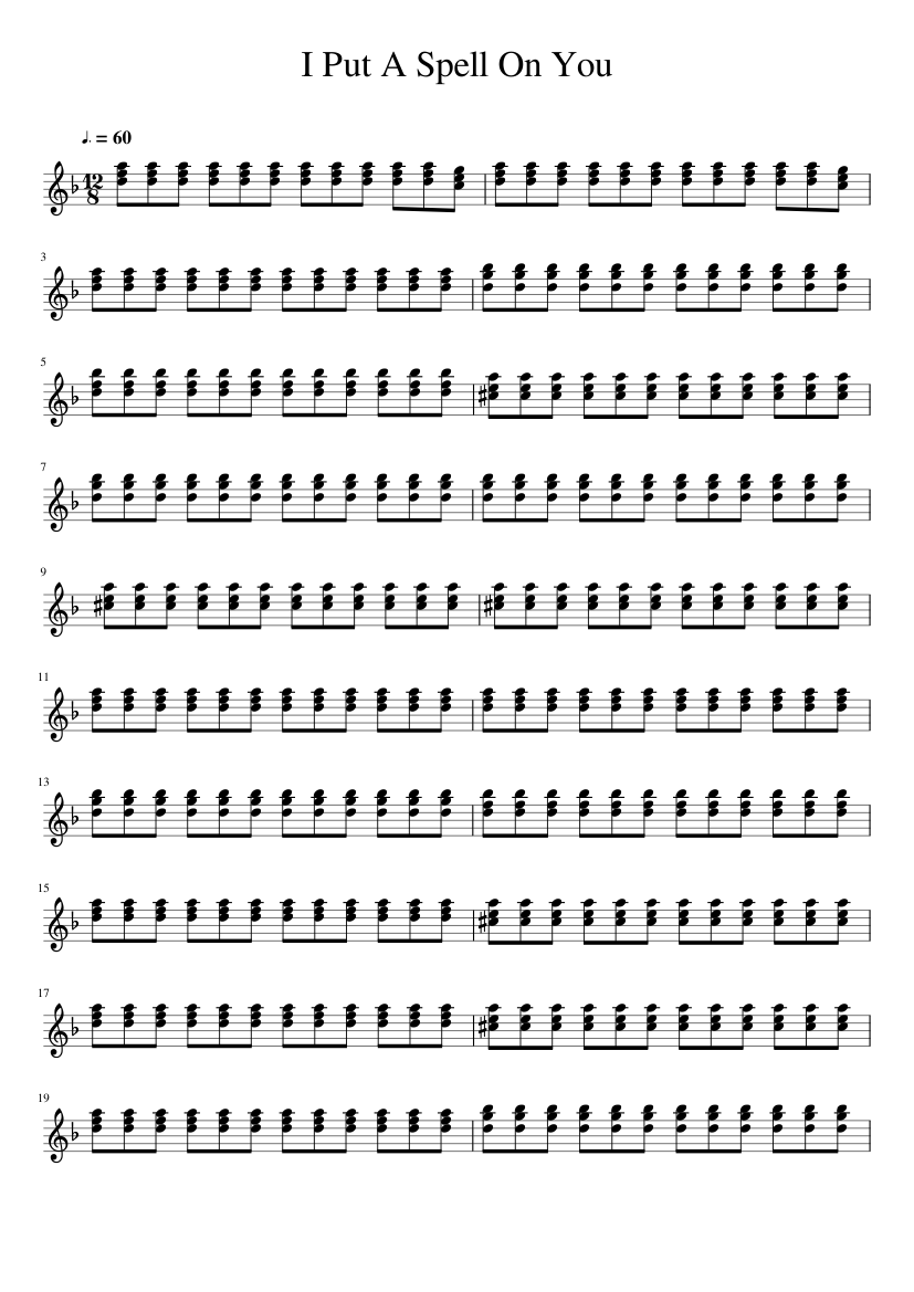 I Put A Spell On You Sheet music for Piano (Solo) | Musescore.com