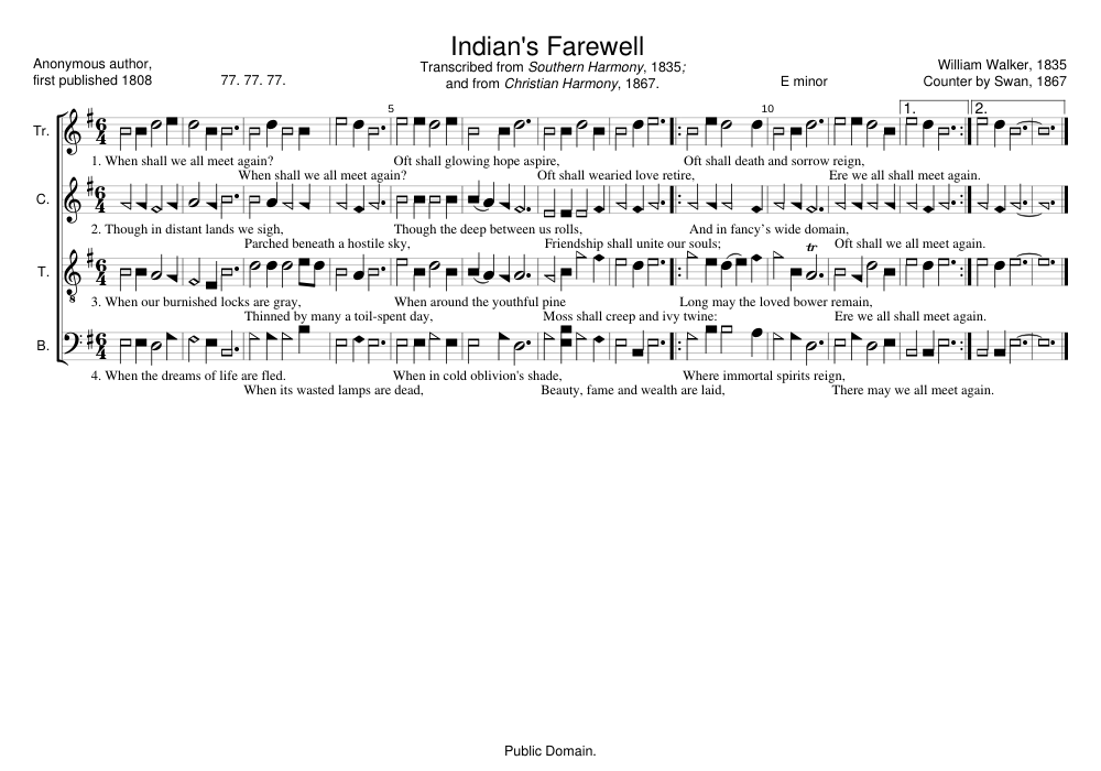Indian's Farewell - William Walker
