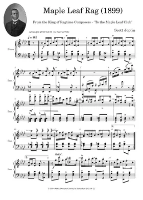 Ragtime-Music from Scott Joplin sheet music | Play, print, and download in  PDF or MIDI sheet music on Musescore.com