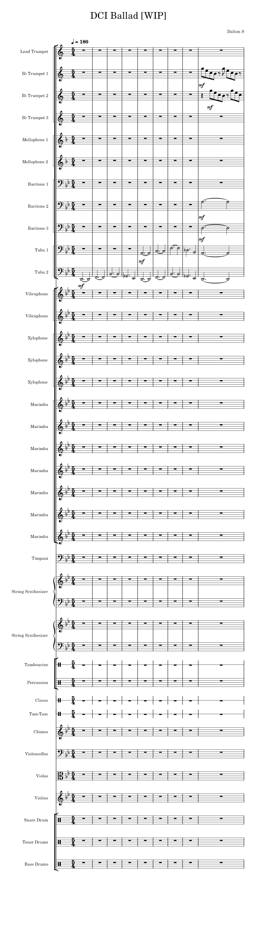 DCI Ballad [WIP] Sheet music for Tuba, Mellophone, Tambourine, Trumpet