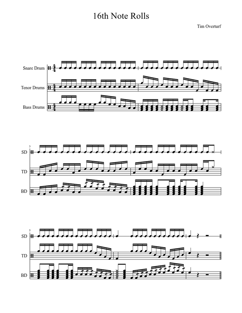 16th Note Rolls Sheet music | Musescore.com