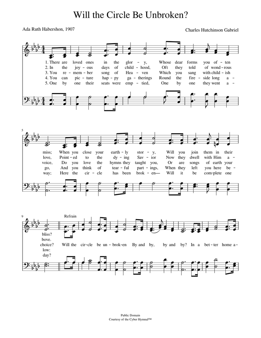 Will the circle be unbroken? - Charles H. Gabriel Sheet music ...