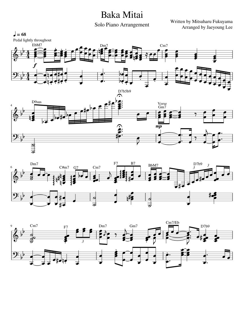 Baka Mitai - Piano Solo - Digital Sheet Music
