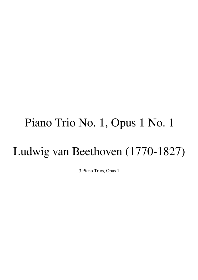 Piano Trio in E-flat major, Op.1 No.1 – Ludwig van Beethoven Sheet music  for Piano, Violin, Cello (Piano Trio) | Musescore.com