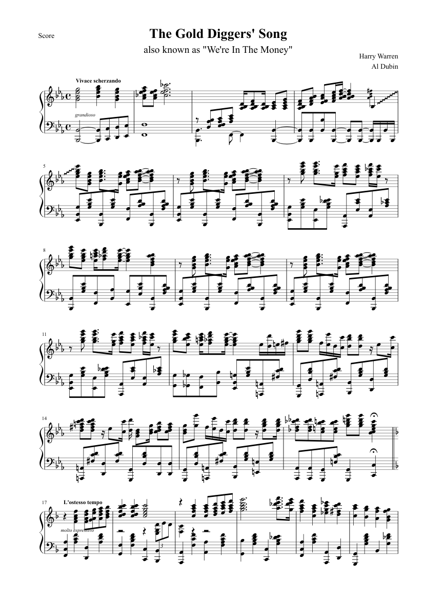 Gold Digger sheet music for piano solo (PDF-interactive)