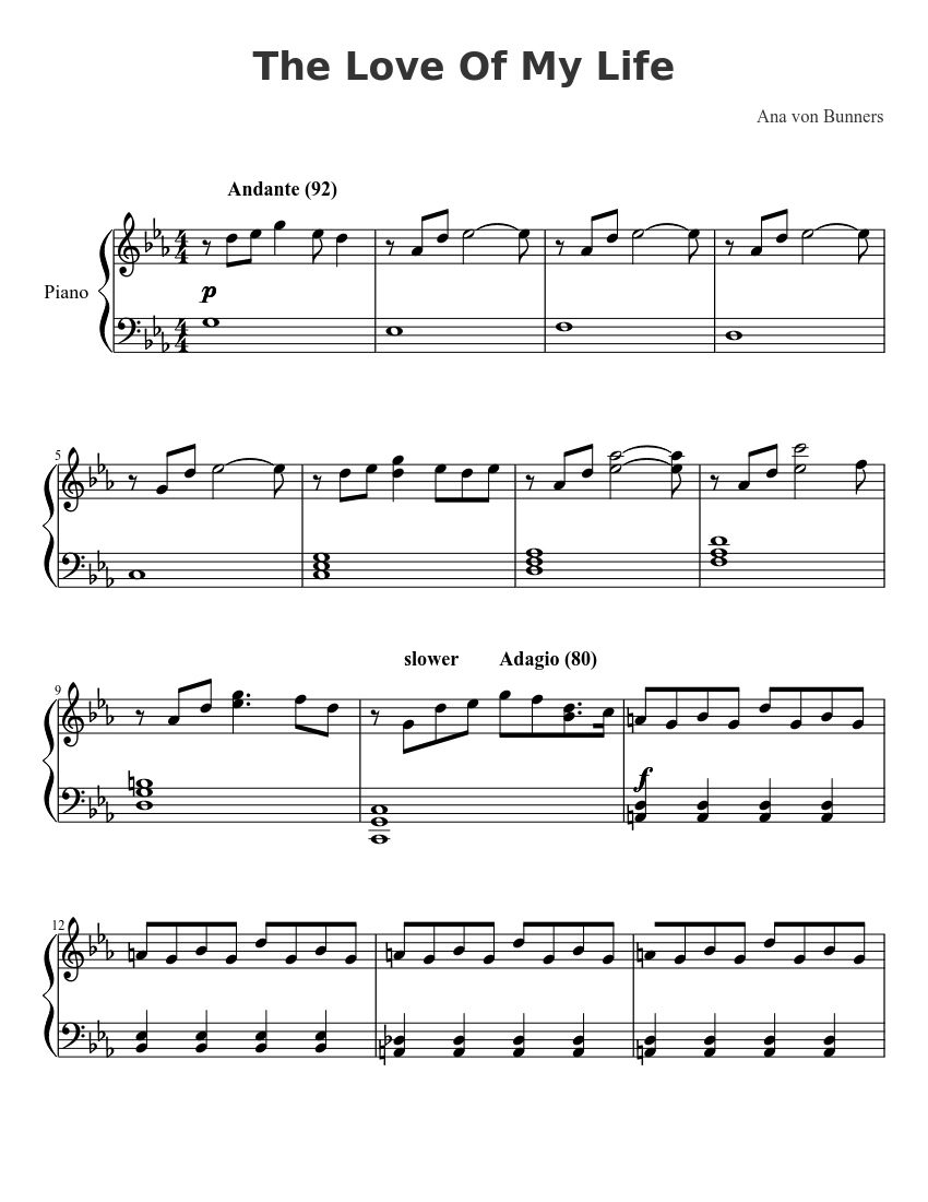 The Love of My Life Sheet music for Piano (Solo) | Musescore.com