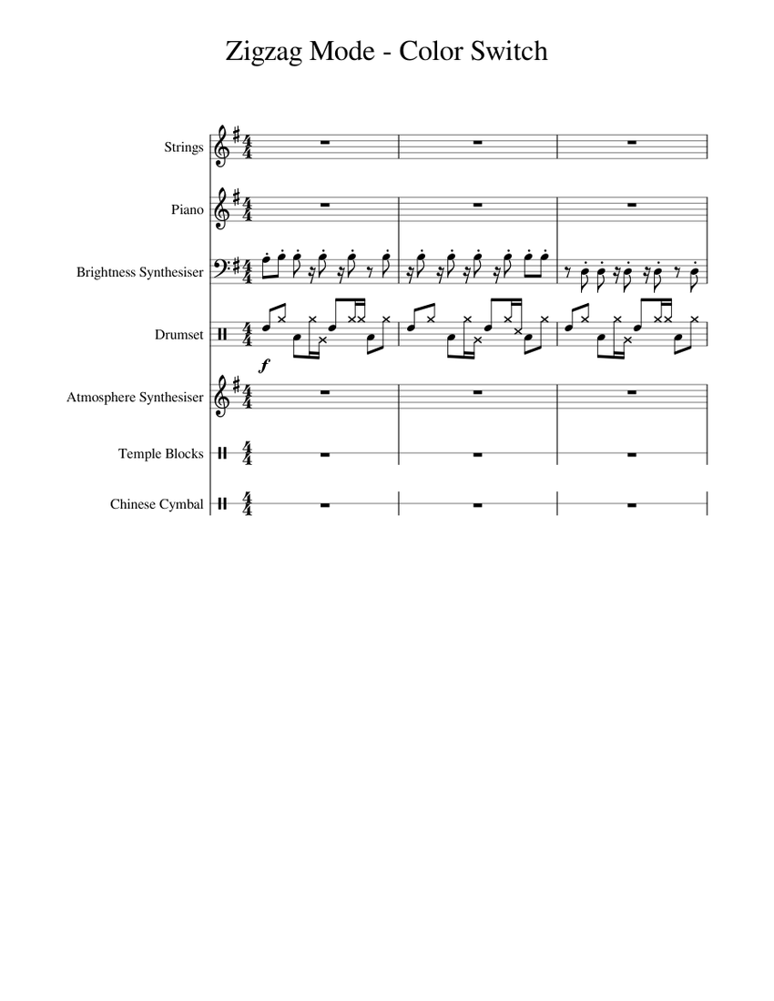 Color Switch - Zigzag Mode Theme - piano tutorial