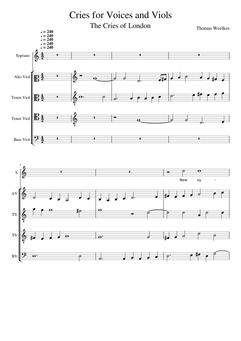 Cries for Voices and Viols