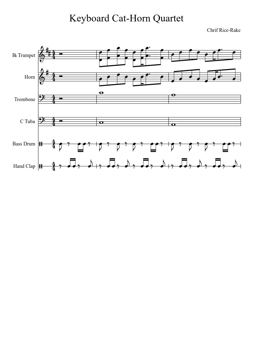 Keyboard Cat Sheet music for Trombone, Tuba, Trumpet other (Mixed Trio) |  Musescore.com