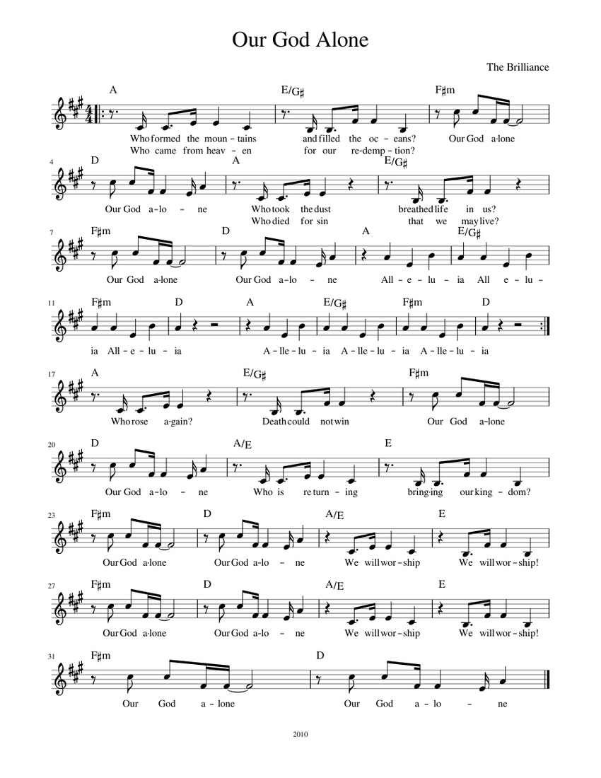 Our God Alone Sheet music for Piano (Solo) | Musescore.com