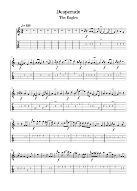 Download Desperado - Eagles sheet music. #musicians #sheetmusic