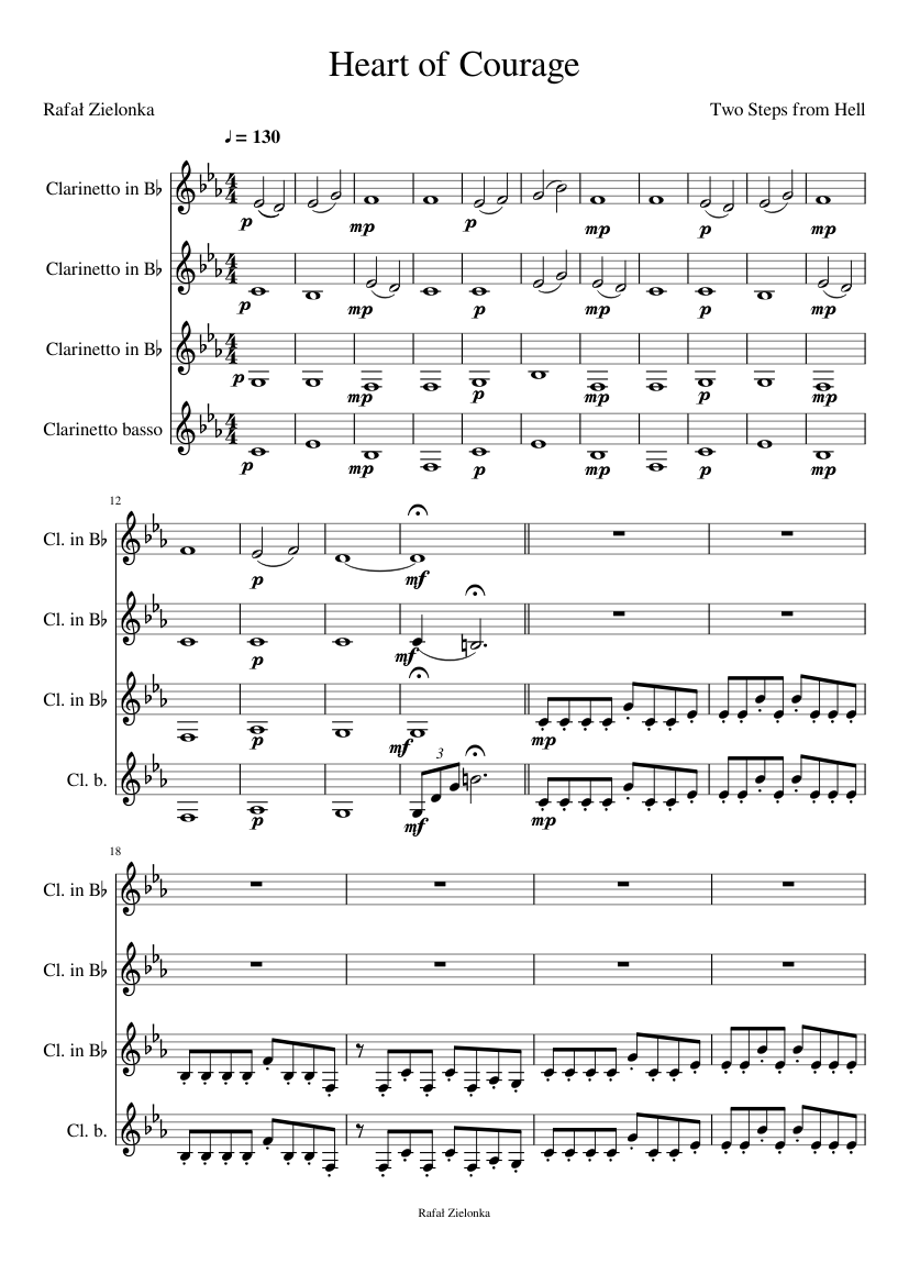 Heart of Courage Two Steps From Hell Sheet music for in b