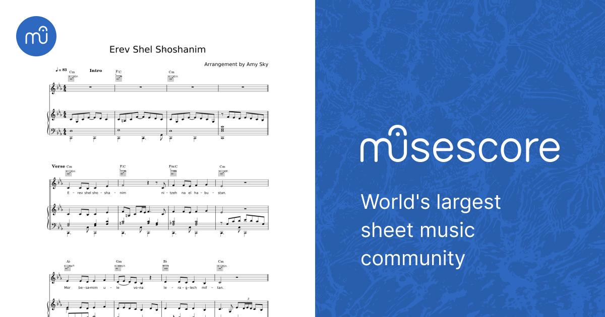 Erev Shel Shoshanim Sheet music for Piano, Vocals (Mixed Trio) |  Musescore.com