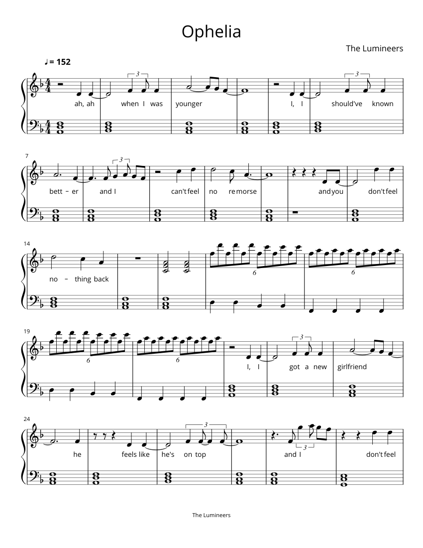 Ophelia Sheet music for Piano (Solo) | Musescore.com