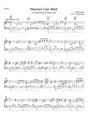 Free Heaven Can Wait by Jim Steinman sheet music | Download PDF or print on  Musescore.com