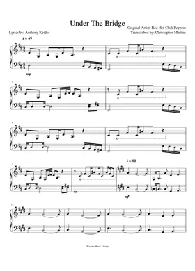 Free Under The Bridge by Red Hot Chili Peppers sheet music | Download PDF  or print on Musescore.com