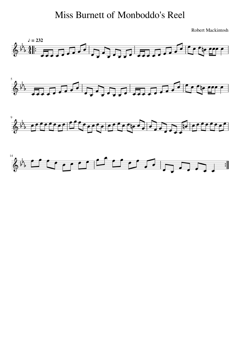 Miss Burnett of Monboddo's Reel