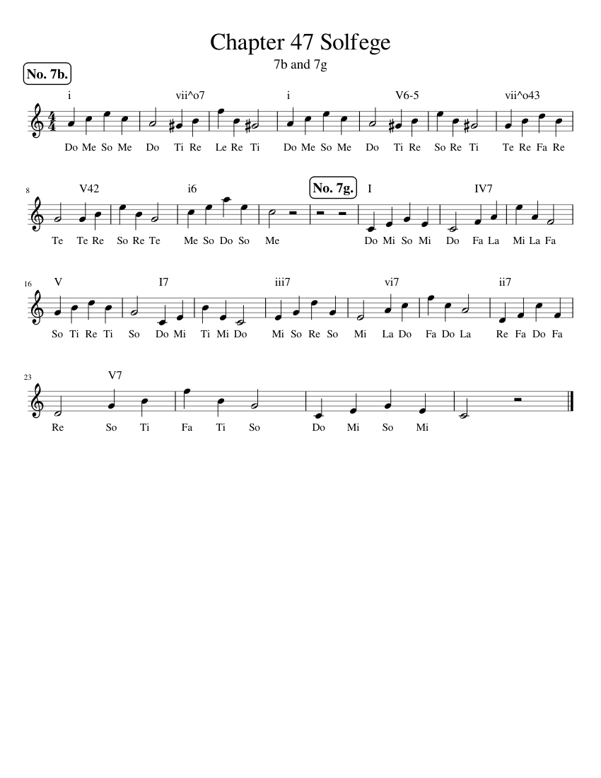 Chapter 47 Solfege Sheet Music for Piano (Solo) easy | MuseScore.com
