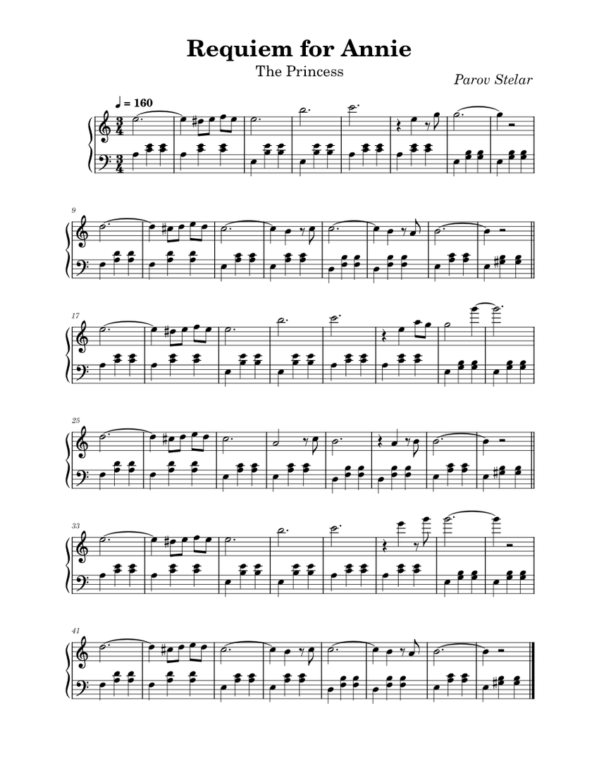 Requiem for annie – Parov Stelar Sheet music for Piano (Solo) Easy ...
