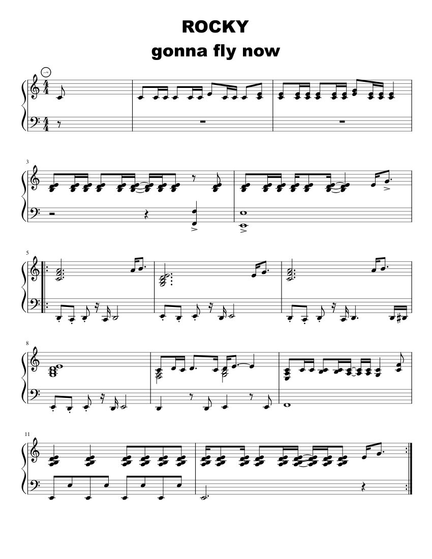 Gonna Fly Now Sheet music for Piano (Solo) Easy | Musescore.com